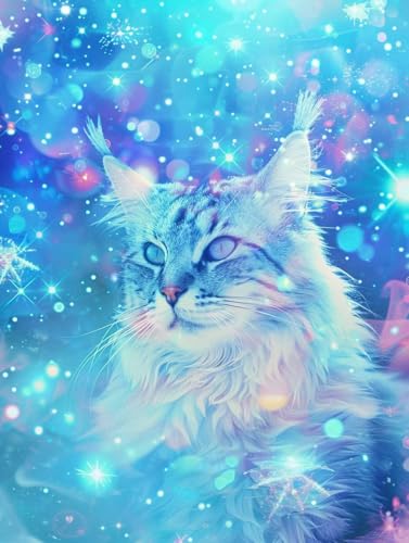 Diamond Painting Katze, Fantasie Diamond Painting Erwachsene, 5D DIY Bastelset Erwachsene Frauen, Vollbohrer Diamanten Malerei Stickerei Kreuzstich Set für Deko Wohnzimmer, Geschenke 80X110cm 9-9588 Diamond Painting Katze, Fantasie Diamond Painting Erwachsene, 5D DIY Bastelset Erwachsene Frauen, Vollbohrer Diamanten Malerei Stickerei Kreuzstich Set für Deko Wohnzimmer, Geschenke 80X110cm 9-9588 von KUEGDUNG