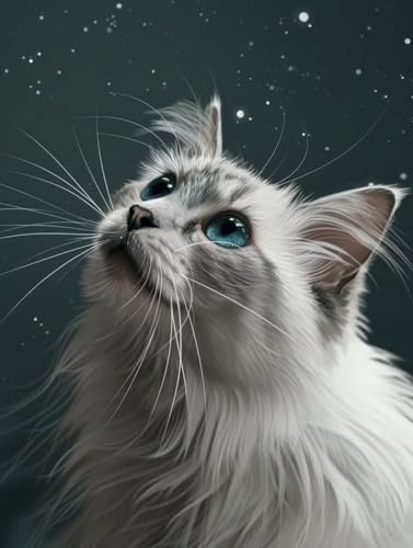 Diamond Painting Katze, Tier Diamond Painting Erwachsene, 5D DIY Bastelset Erwachsene Frauen, Vollbohrer Diamanten Malerei Stickerei Kreuzstich Set für Deko Wohnzimmer, Geschenke 100x130cm F-1771 Diamond Painting Katze, Tier Diamond Painting Erwachsene, 5D DIY Bastelset Erwachsene Frauen, Vollbohrer Diamanten Malerei Stickerei Kreuzstich Set für Deko Wohnzimmer, Geschenke 100x130cm F-1771 von KUEGDUNG