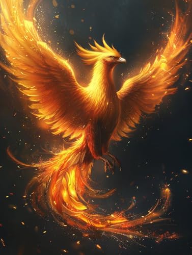 Diamond Painting PhöNix, Vogel 5D Diamond Painting Erwachsene, DIY Basteln Erwachsene, Vollbohrer Diamant Kunst Stickerei Kreuzstich Kits, Deko Wohnzimmer und Wanddeko, Geschenke 60X80cm 5-5496 von KUEGDUNG