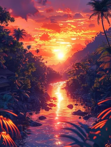 Diamond Painting Sonnenuntergang, 5D Diamond Painting Erwachsene Landschaft, DIY Basteln Erwachsene, Mosaikherstellung Set, Vollbohrer Diamant Kunst Stickerei Kits, Deko Wohnzimmer 60X80cm Z-7760 Diamond Painting Sonnenuntergang, 5D Diamond Painting Erwachsene Landschaft, DIY Basteln Erwachsene, Mosaikherstellung Set, Vollbohrer Diamant Kunst Stickerei Kits, Deko Wohnzimmer 60X80cm Z-7760 von KUEGDUNG