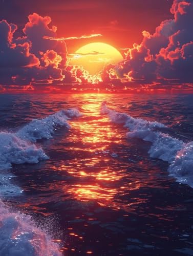Diamond Painting Sonnenuntergang, 5D Diamond Painting Erwachsene Ozean, DIY Basteln Erwachsene, Mosaikherstellung Set, Vollbohrer Diamant Kunst Stickerei Kits, Deko Wohnzimmer 90x120cm 8-7395 Diamond Painting Sonnenuntergang, 5D Diamond Painting Erwachsene Ozean, DIY Basteln Erwachsene, Mosaikherstellung Set, Vollbohrer Diamant Kunst Stickerei Kits, Deko Wohnzimmer 90x120cm 8-7395 von KUEGDUNG