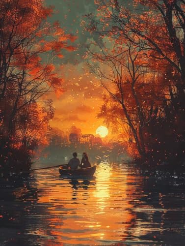 Diamond Painting Sonnenuntergang, 5D Diamond Painting Erwachsene Rivers, DIY Basteln Erwachsene, Mosaikherstellung Set, Vollbohrer Diamant Kunst Stickerei Kits, Deko Wohnzimmer 60X70cm 5-7199 Diamond Painting Sonnenuntergang, 5D Diamond Painting Erwachsene Rivers, DIY Basteln Erwachsene, Mosaikherstellung Set, Vollbohrer Diamant Kunst Stickerei Kits, Deko Wohnzimmer 60X70cm 5-7199 von KUEGDUNG
