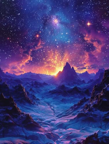 Diamond Painting Sonnenuntergang, Berg 5D Diamond Painting Erwachsene, DIY Basteln Erwachsene, Vollbohrer Diamant Kunst Stickerei Kreuzstich Kits, Deko Wohnzimmer und Wanddeko 90x120cm 8-4239 von KUEGDUNG