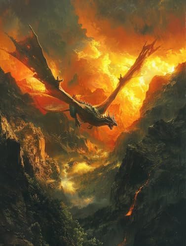 Diamond Painting Sonnenuntergang, Drachen Diamond Painting Erwachsene, 5D DIY Bastelset Erwachsene Frauen, Vollbohrer Diamanten Malerei Stickerei Kreuzstich Set für Deko Wohnzimmer 100x130cm M-8418 Diamond Painting Sonnenuntergang, Drachen Diamond Painting Erwachsene, 5D DIY Bastelset Erwachsene Frauen, Vollbohrer Diamanten Malerei Stickerei Kreuzstich Set für Deko Wohnzimmer 100x130cm M-8418 von KUEGDUNG