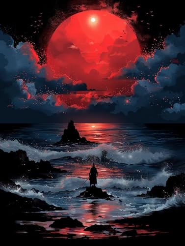 Diamond Painting Sonnenuntergang, Landschaft Diamond Painting Erwachsene, 5D DIY Bastelset Erwachsene Frauen, Vollbohrer Diamanten Malerei Stickerei Kreuzstich Set für Deko Wohnzimmer 40X50cm D-5996 von KUEGDUNG