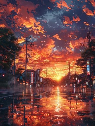 Diamond Painting Sonnenuntergang, StraßE 5D Diamond Painting Erwachsene, DIY Basteln Erwachsene, Vollbohrer Diamant Kunst Stickerei Kreuzstich Kits, Deko Wohnzimmer und Wanddeko 100x135cm 1-5834 Diamond Painting Sonnenuntergang, StraßE 5D Diamond Painting Erwachsene, DIY Basteln Erwachsene, Vollbohrer Diamant Kunst Stickerei Kreuzstich Kits, Deko Wohnzimmer und Wanddeko 100x135cm 1-5834 von KUEGDUNG