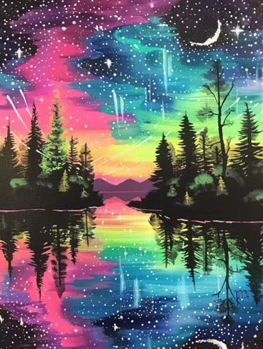 Diamond Painting Sternenhimmel, 5D Diamond Painting Erwachsene Baum, DIY Stickerei Cross Stickerei Set, Diamant Malerei Bastelset Erwachsene, Mosaikherstellung für Deko Wohnzimmer 80X110cm 4-4162 von KUEGDUNG