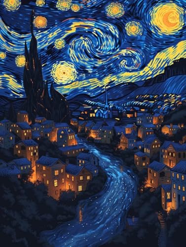 Diamond Painting Sternenhimmel, 5D Diamond Painting Erwachsene HäUser, DIY Basteln Erwachsene, Mosaikherstellung Set, Vollbohrer Diamant Kunst Stickerei Kreuzstich Kits, Deko Wohnzimmer 60X70cm 1-4257 Diamond Painting Sternenhimmel, 5D Diamond Painting Erwachsene HäUser, DIY Basteln Erwachsene, Mosaikherstellung Set, Vollbohrer Diamant Kunst Stickerei Kreuzstich Kits, Deko Wohnzimmer 60X70cm 1-4257 von KUEGDUNG