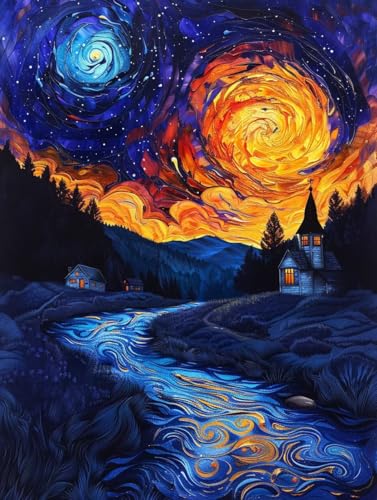 Diamond Painting Sternenhimmel, 5D Diamond Painting Erwachsene Rivers, DIY Basteln Erwachsene, Mosaikherstellung Set, Vollbohrer Diamant Kunst Stickerei Kreuzstich Kits, Deko Wohnzimmer 60X70cm D-1688 Diamond Painting Sternenhimmel, 5D Diamond Painting Erwachsene Rivers, DIY Basteln Erwachsene, Mosaikherstellung Set, Vollbohrer Diamant Kunst Stickerei Kreuzstich Kits, Deko Wohnzimmer 60X70cm D-1688 von KUEGDUNG