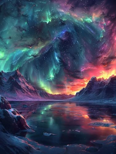 Diamond Painting Sternenhimmel, 5D Diamond Painting Erwachsene Sonnenuntergang, DIY Basteln Erwachsene, Mosaikherstellung Set, Vollbohrer Diamant Kunst Stickerei Kits, Deko Wohnzimmer 100x130cm N-8582 von KUEGDUNG