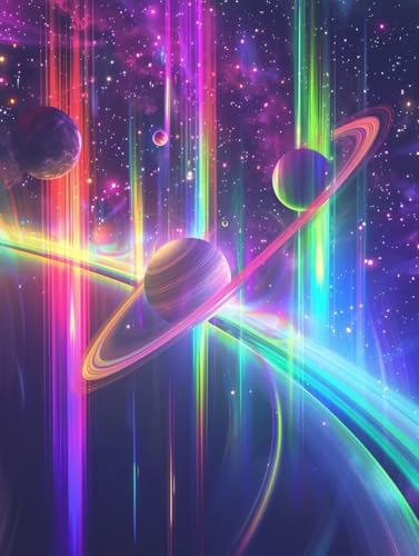 Diamond Painting Sternenhimmel, Planet Diamond Painting Erwachsene, 5D DIY Bastelset Erwachsene Frauen, Vollbohrer Diamanten Malerei Stickerei Kreuzstich Set für Deko Wohnzimmer 50x65cm 0-7189 von KUEGDUNG