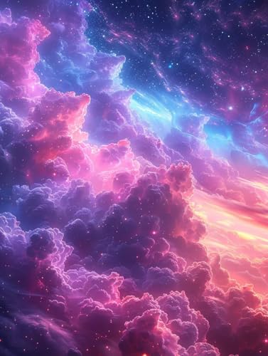 Diamond Painting Sternenhimmel, Wolke 5D Diamond Painting Erwachsene, DIY Basteln Erwachsene, Vollbohrer Diamant Kunst Stickerei Kreuzstich Kits, Deko Wohnzimmer und Wanddeko 90x120cm 7-5309 von KUEGDUNG