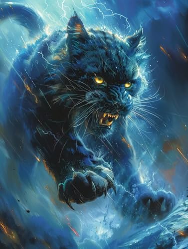 Diamond Painting Tier, Leopard 5D Diamond Painting Erwachsene, DIY Basteln Erwachsene, Vollbohrer Diamant Kunst Stickerei Kreuzstich Kits, Deko Wohnzimmer und Wanddeko, Geschenke 100x135cm 2-1603 von KUEGDUNG