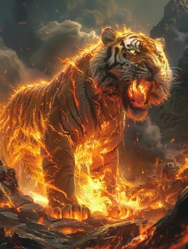 Diamond Painting Tiger, 5D Diamond Painting Erwachsene Tier, DIY Basteln Erwachsene, Mosaikherstellung Set, Vollbohrer Diamant Kunst Stickerei Kreuzstich Kits, Deko Wohnzimmer 100x135cm S-9929 Diamond Painting Tiger, 5D Diamond Painting Erwachsene Tier, DIY Basteln Erwachsene, Mosaikherstellung Set, Vollbohrer Diamant Kunst Stickerei Kreuzstich Kits, Deko Wohnzimmer 100x135cm S-9929 von KUEGDUNG
