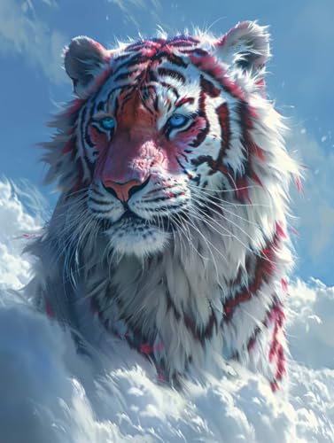 Diamond Painting Tiger, Tier 5D Diamond Painting Erwachsene, DIY Basteln Erwachsene, Vollbohrer Diamant Kunst Stickerei Kreuzstich Kits, Deko Wohnzimmer und Wanddeko, Geschenke 100x130cm D-4176 von KUEGDUNG