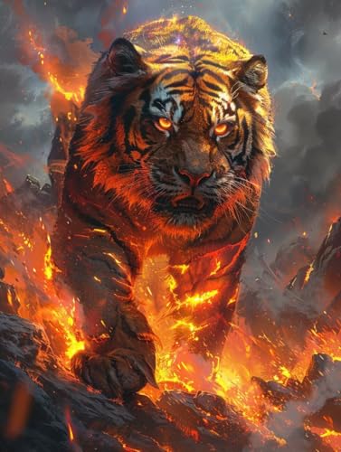 Diamond Painting Tiger, Tier 5D Diamond Painting Erwachsene, DIY Basteln Erwachsene, Vollbohrer Diamant Kunst Stickerei Kreuzstich Kits, Deko Wohnzimmer und Wanddeko, Geschenke 100x130cm Z-1949 Diamond Painting Tiger, Tier 5D Diamond Painting Erwachsene, DIY Basteln Erwachsene, Vollbohrer Diamant Kunst Stickerei Kreuzstich Kits, Deko Wohnzimmer und Wanddeko, Geschenke 100x130cm Z-1949 von KUEGDUNG