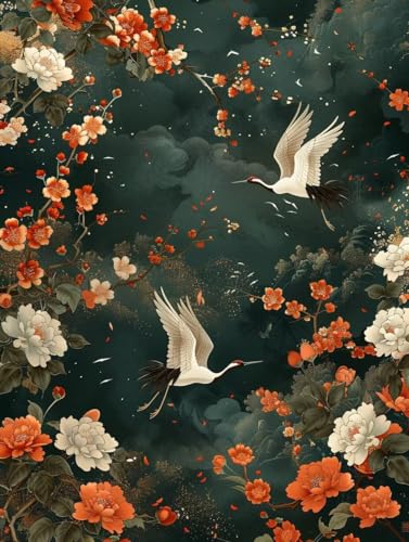 Diamond Painting Vogel, 5D Diamond Painting Erwachsene Blume, DIY Basteln Erwachsene, Mosaikherstellung Set, Vollbohrer Diamant Kunst Stickerei Kreuzstich Kits, Deko Wohnzimmer 90x120cm 8-8975 von KUEGDUNG