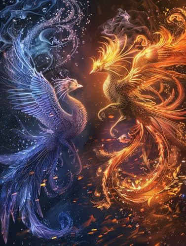 Diamond Painting Vogel, PhöNix Diamond Painting Erwachsene, 5D DIY Bastelset Erwachsene Frauen, Vollbohrer Diamanten Malerei Stickerei Kreuzstich Set für Deko Wohnzimmer, Geschenke 30x40cm Z-7469 von KUEGDUNG