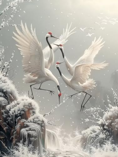 Diamond Painting Vogel, Rivers 5D Diamond Painting Erwachsene, DIY Basteln Erwachsene, Vollbohrer Diamant Kunst Stickerei Kreuzstich Kits, Deko Wohnzimmer und Wanddeko, Geschenke 100x130cm A-6375 von KUEGDUNG