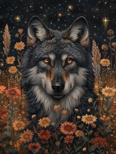 Diamond Painting Wolf, 5D Diamond Painting Erwachsene Blume, DIY Basteln Erwachsene, Mosaikherstellung Set, Vollbohrer Diamant Kunst Stickerei Kreuzstich Kits, Deko Wohnzimmer 100x135cm 2-1730 Diamond Painting Wolf, 5D Diamond Painting Erwachsene Blume, DIY Basteln Erwachsene, Mosaikherstellung Set, Vollbohrer Diamant Kunst Stickerei Kreuzstich Kits, Deko Wohnzimmer 100x135cm 2-1730 von KUEGDUNG