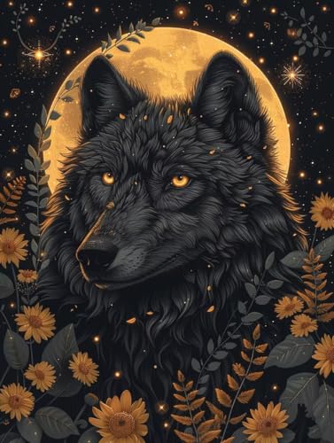 Diamond Painting Wolf, 5D Diamond Painting Erwachsene Blume, DIY Basteln Erwachsene, Mosaikherstellung Set, Vollbohrer Diamant Kunst Stickerei Kreuzstich Kits, Deko Wohnzimmer Geschenke 60X70cm 9-7424 Diamond Painting Wolf, 5D Diamond Painting Erwachsene Blume, DIY Basteln Erwachsene, Mosaikherstellung Set, Vollbohrer Diamant Kunst Stickerei Kreuzstich Kits, Deko Wohnzimmer Geschenke 60X70cm 9-7424 von KUEGDUNG