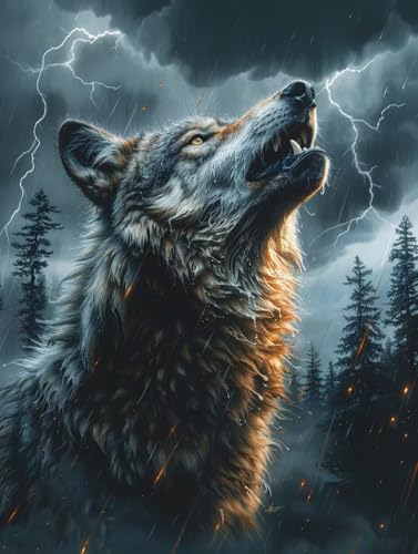Diamond Painting Wolf, 5D Diamond Painting Erwachsene Tier, DIY Basteln Erwachsene, Mosaikherstellung Set, Vollbohrer Diamant Kunst Stickerei Kreuzstich Kits, Deko Wohnzimmer Geschenke 70x95cm V-1715 Diamond Painting Wolf, 5D Diamond Painting Erwachsene Tier, DIY Basteln Erwachsene, Mosaikherstellung Set, Vollbohrer Diamant Kunst Stickerei Kreuzstich Kits, Deko Wohnzimmer Geschenke 70x95cm V-1715 von KUEGDUNG
