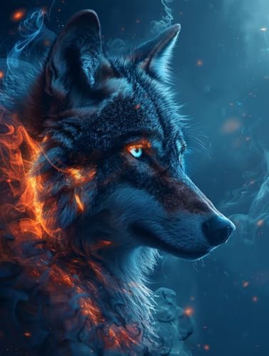 Diamond Painting Wolf, 5D Diamond Painting Erwachsene Tier, DIY Basteln Erwachsene, Mosaikherstellung Set, Vollbohrer Diamant Kunst Stickerei Kreuzstich Kits, Deko Wohnzimmer Geschenke 80X110cm 3-9413 Diamond Painting Wolf, 5D Diamond Painting Erwachsene Tier, DIY Basteln Erwachsene, Mosaikherstellung Set, Vollbohrer Diamant Kunst Stickerei Kreuzstich Kits, Deko Wohnzimmer Geschenke 80X110cm 3-9413 von KUEGDUNG