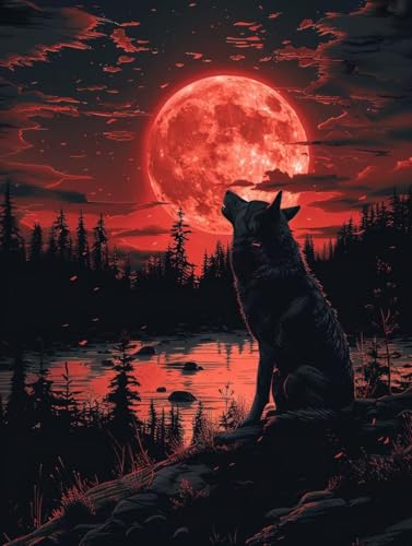 Diamond Painting Wolf, Tier 5D Diamond Painting Erwachsene, DIY Basteln Erwachsene, Vollbohrer Diamant Kunst Stickerei Kreuzstich Kits, Deko Wohnzimmer und Wanddeko, Geschenke 100x135cm 1-6662 Diamond Painting Wolf, Tier 5D Diamond Painting Erwachsene, DIY Basteln Erwachsene, Vollbohrer Diamant Kunst Stickerei Kreuzstich Kits, Deko Wohnzimmer und Wanddeko, Geschenke 100x135cm 1-6662 von KUEGDUNG