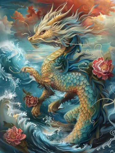 Drachen Malen Nach Zahlen Erwachsene, Malen Nach Zahlen Blume, DIY Set Erwachsene Mit 3 Pinseln und Acrylfarbe, Paint by Numbers Handgemalt Ölgemälde Kit für Deko Wohnzimmer Geschenke 70x95cm 2-4737 Drachen Malen Nach Zahlen Erwachsene, Malen Nach Zahlen Blume, DIY Set Erwachsene Mit 3 Pinseln und Acrylfarbe, Paint by Numbers Handgemalt Ölgemälde Kit für Deko Wohnzimmer Geschenke 70x95cm 2-4737 von KUEGDUNG