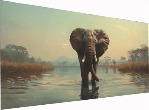 Elefant Diamond Painting Erwachsene Groß XXL 80x40cm, 5D Diamant Painting Bilder Tier, DIY Stickerei Cross Stickerei Bastelset Erwachsene, Full Drill Diamant Malerei für Deko Wohnzimmer E-2327 Elefant Diamond Painting Erwachsene Groß XXL 80x40cm, 5D Diamant Painting Bilder Tier, DIY Stickerei Cross Stickerei Bastelset Erwachsene, Full Drill Diamant Malerei für Deko Wohnzimmer E-2327 von KUEGDUNG