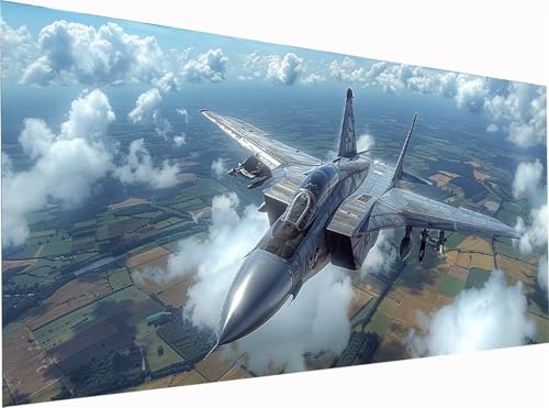 Flugzeug Diamond Painting Erwachsene Groß XXL 300x100cm, 5D Diamant Painting Bilder Landschaft, DIY Stickerei Cross Stickerei Bastelset Erwachsene, Diamant Malerei für Deko Wohnzimmer Geschenke N-8658 von KUEGDUNG