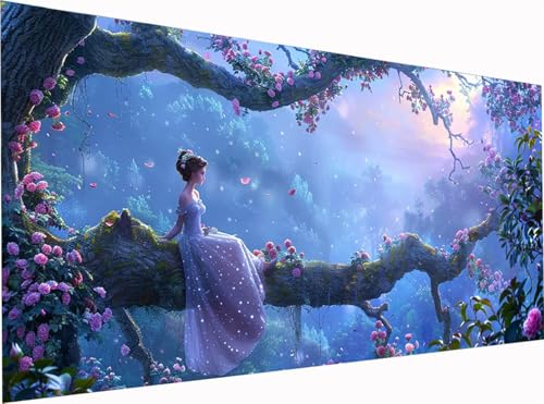 Frau Diamond Painting Erwachsene Groß XXL 300x100cm, 5D Diamant Painting Bilder Baum, DIY Stickerei Cross Stickerei Bastelset Erwachsene, Full Drill Diamant Malerei für Deko Wohnzimmer Geschenke J-149 von KUEGDUNG