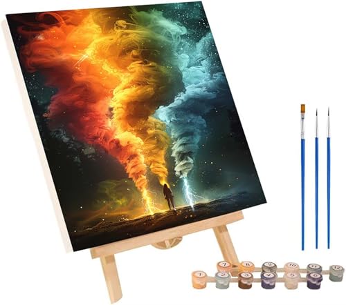 Frau Malen Nach Zahlen Erwachsene mit Rahmen, Malen Nach Zahlen Abstrakt, DIY Set Erwachsene, Paint by Numbers Set mit Pinseln und Acrylfarben, Deko Wohnzimmer, Geschenke für Frauen 70x95cm 8-8018 von KUEGDUNG