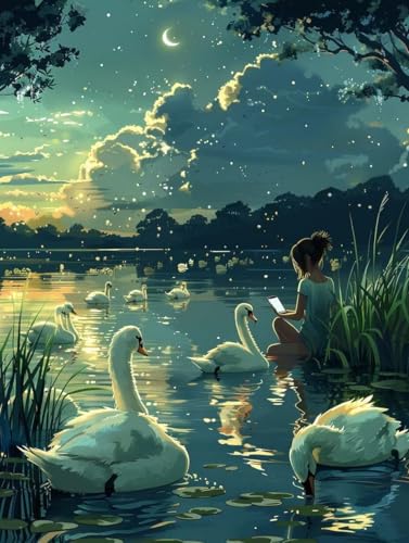 Frau Malen Nach Zahlen Erwachsene mit Rahmen, Malen Nach Zahlen Gans, DIY Set Erwachsene, Paint by Numbers Set mit Pinseln und Acrylfarben, Deko Wohnzimmer, Geschenke für Frauen 100x130cm T-9298 Frau Malen Nach Zahlen Erwachsene mit Rahmen, Malen Nach Zahlen Gans, DIY Set Erwachsene, Paint by Numbers Set mit Pinseln und Acrylfarben, Deko Wohnzimmer, Geschenke für Frauen 100x130cm T-9298 von KUEGDUNG