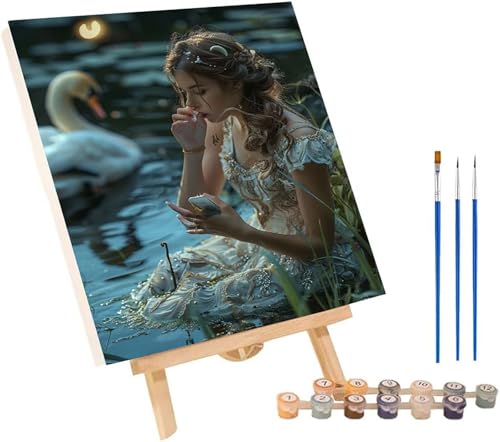 Frau Malen Nach Zahlen Erwachsene mit Rahmen, Malen Nach Zahlen Gans, DIY Set Erwachsene, Paint by Numbers Set mit Pinseln und Acrylfarben, Deko Wohnzimmer, Geschenke für Frauen 40x50cm C-6577 Frau Malen Nach Zahlen Erwachsene mit Rahmen, Malen Nach Zahlen Gans, DIY Set Erwachsene, Paint by Numbers Set mit Pinseln und Acrylfarben, Deko Wohnzimmer, Geschenke für Frauen 40x50cm C-6577 von KUEGDUNG