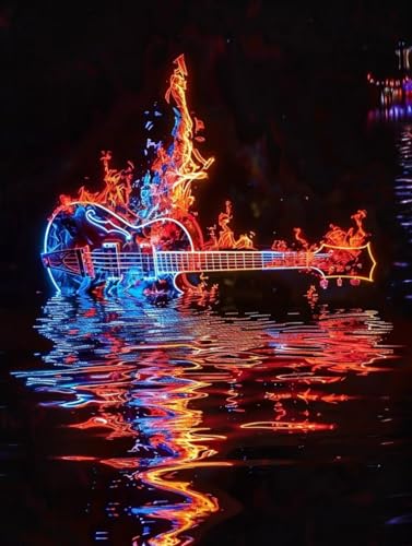 Gitarre Malen Nach Zahlen Erwachsene, Malen Nach Zahlen Flamme, DIY Set Erwachsene Mit 3 Pinseln und Acrylfarbe, Paint by Numbers Handgemalt Ölgemälde Kit für Deko Wohnzimmer Geschenke 40x50cm 8-9409 Gitarre Malen Nach Zahlen Erwachsene, Malen Nach Zahlen Flamme, DIY Set Erwachsene Mit 3 Pinseln und Acrylfarbe, Paint by Numbers Handgemalt Ölgemälde Kit für Deko Wohnzimmer Geschenke 40x50cm 8-9409 von KUEGDUNG