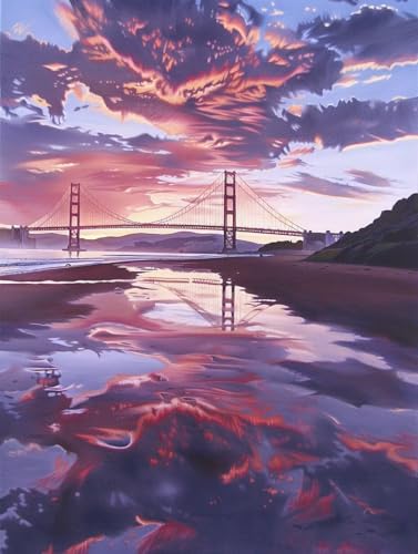 Golden Gate Bridge Malen Nach Zahlen Erwachsene, Landschaft Malen Nach Zahlen, DIY Handgemalt Ölgemälde Kit Mit 3 Pinseln und Acrylfarbe, Paint by Numbers Bastelset Erwachsene Geschenke 30x40cm Z-7869 Golden Gate Bridge Malen Nach Zahlen Erwachsene, Landschaft Malen Nach Zahlen, DIY Handgemalt Ölgemälde Kit Mit 3 Pinseln und Acrylfarbe, Paint by Numbers Bastelset Erwachsene Geschenke 30x40cm Z-7869 von KUEGDUNG
