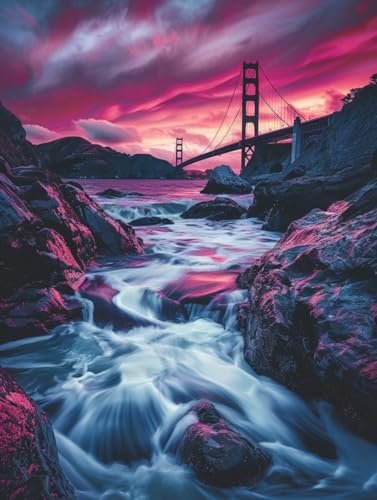 Golden Gate Bridge Malen Nach Zahlen Erwachsene, Landschaft Malen Nach Zahlen, DIY Handgemalt Ölgemälde Kit Mit 3 Pinseln und Acrylfarbe, Paint by Numbers Bastelset Erwachsene Geschenke 40x50cm N-6102 Golden Gate Bridge Malen Nach Zahlen Erwachsene, Landschaft Malen Nach Zahlen, DIY Handgemalt Ölgemälde Kit Mit 3 Pinseln und Acrylfarbe, Paint by Numbers Bastelset Erwachsene Geschenke 40x50cm N-6102 von KUEGDUNG