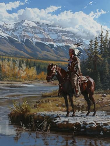 Indianer Malen Nach Zahlen Erwachsene, Horse Malen Nach Zahlen, DIY Handgemalt Ölgemälde Kit Mit 3 Pinseln und Acrylfarbe, Paint by Numbers Bastelset Erwachsene für Deko Wohnzimmer 70x95cm F-8505 Indianer Malen Nach Zahlen Erwachsene, Horse Malen Nach Zahlen, DIY Handgemalt Ölgemälde Kit Mit 3 Pinseln und Acrylfarbe, Paint by Numbers Bastelset Erwachsene für Deko Wohnzimmer 70x95cm F-8505 von KUEGDUNG