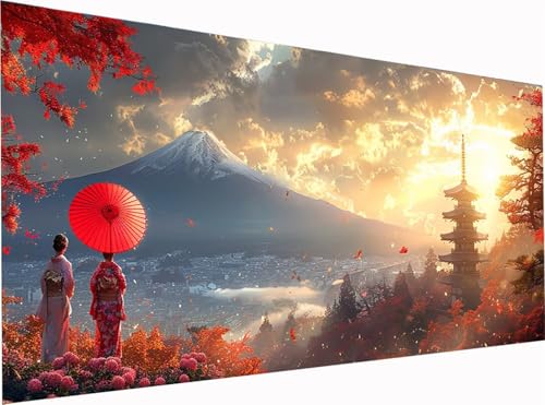 Japanische Frauen Diamond Painting Erwachsene Groß XXL 300x100cm, 5D Diamant Painting Bilder Vulkan Fuji, DIY Stickerei Cross Stickerei Bastelset Erwachsene, Diamant Malerei für Deko Wohnzimmer P-6192 Japanische Frauen Diamond Painting Erwachsene Groß XXL 300x100cm, 5D Diamant Painting Bilder Vulkan Fuji, DIY Stickerei Cross Stickerei Bastelset Erwachsene, Diamant Malerei für Deko Wohnzimmer P-6192 von KUEGDUNG