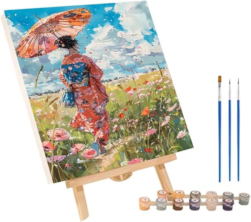 Japanische Frauen Malen Nach Zahlen Erwachsene mit Rahmen, Malen Nach Zahlen Regenschirm, DIY Set Erwachsene, Paint by Numbers Set mit Pinseln und Acrylfarben, Deko Wohnzimmer Geschenke 50x65cm O-9900 Japanische Frauen Malen Nach Zahlen Erwachsene mit Rahmen, Malen Nach Zahlen Regenschirm, DIY Set Erwachsene, Paint by Numbers Set mit Pinseln und Acrylfarben, Deko Wohnzimmer Geschenke 50x65cm O-9900 von KUEGDUNG