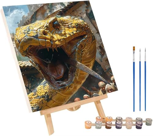KUEGDUNG Schlange Malen Nach Zahlen Erwachsene mit Rahmen, Malen Nach Zahlen Abstrakt, DIY Set Erwachsene, Paint by Numbers Set mit Pinseln und Acrylfarben, Deko Wohnzimmer Geschenke 100x135cm 8-5065 von KUEGDUNG
