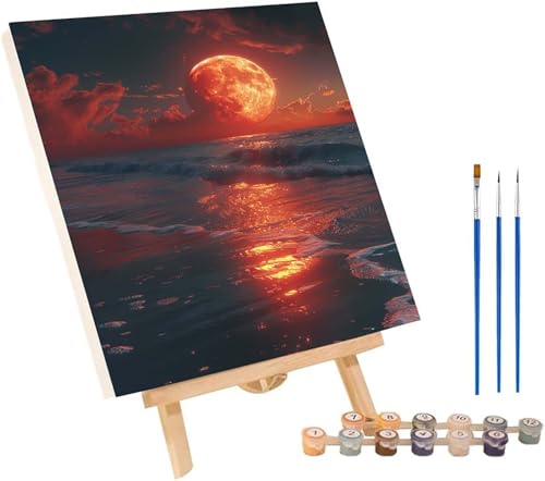 KUEGDUNG Strand Malen Nach Zahlen Erwachsene mit Rahmen, Malen Nach Zahlen Landschaft, DIY Set Erwachsene, Paint by Numbers Set mit Pinseln und Acrylfarben, Deko Wohnzimmer Geschenke 100x130cm S-3833 von KUEGDUNG