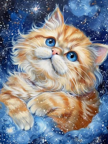 Katze Malen Nach Zahlen Erwachsene, Sternenhimmel Malen Nach Zahlen, DIY Handgemalt Ölgemälde Kit Mit 3 Pinseln und Acrylfarbe, Paint by Numbers Bastelset Erwachsene für Deko Wohnzimmer 30x40cm X-4558 Katze Malen Nach Zahlen Erwachsene, Sternenhimmel Malen Nach Zahlen, DIY Handgemalt Ölgemälde Kit Mit 3 Pinseln und Acrylfarbe, Paint by Numbers Bastelset Erwachsene für Deko Wohnzimmer 30x40cm X-4558 von KUEGDUNG