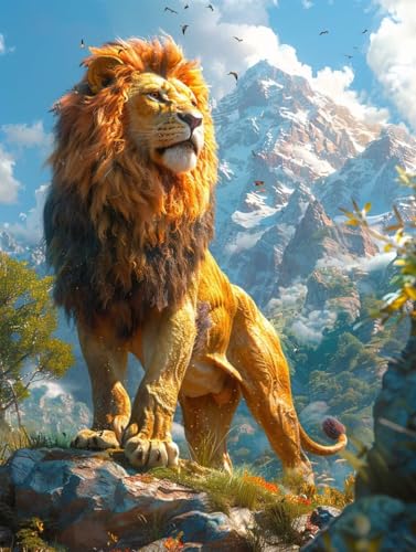 LöWe Malen Nach Zahlen Erwachsene mit Rahmen, Malen Nach Zahlen Berg, DIY Set Erwachsene, Paint by Numbers Set mit Pinseln und Acrylfarben, Deko Wohnzimmer, Geschenke für Frauen 70x95cm R-2226 LöWe Malen Nach Zahlen Erwachsene mit Rahmen, Malen Nach Zahlen Berg, DIY Set Erwachsene, Paint by Numbers Set mit Pinseln und Acrylfarben, Deko Wohnzimmer, Geschenke für Frauen 70x95cm R-2226 von KUEGDUNG