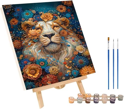 LöWe Malen Nach Zahlen Erwachsene mit Rahmen, Malen Nach Zahlen Blume, DIY Set Erwachsene, Paint by Numbers Set mit Pinseln und Acrylfarben, Deko Wohnzimmer, Geschenke für Frauen 50x65cm 7-5910 LöWe Malen Nach Zahlen Erwachsene mit Rahmen, Malen Nach Zahlen Blume, DIY Set Erwachsene, Paint by Numbers Set mit Pinseln und Acrylfarben, Deko Wohnzimmer, Geschenke für Frauen 50x65cm 7-5910 von KUEGDUNG