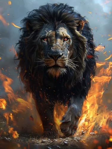 LöWe Malen Nach Zahlen Erwachsene mit Rahmen, Malen Nach Zahlen Flamme, DIY Set Erwachsene, Paint by Numbers Set mit Pinseln und Acrylfarben, Deko Wohnzimmer, Geschenke für Frauen 100x130cm P-7183 LöWe Malen Nach Zahlen Erwachsene mit Rahmen, Malen Nach Zahlen Flamme, DIY Set Erwachsene, Paint by Numbers Set mit Pinseln und Acrylfarben, Deko Wohnzimmer, Geschenke für Frauen 100x130cm P-7183 von KUEGDUNG