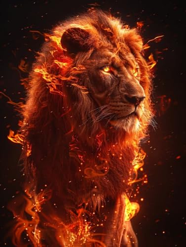 LöWe Malen Nach Zahlen Erwachsene mit Rahmen, Malen Nach Zahlen Flamme, DIY Set Erwachsene, Paint by Numbers Set mit Pinseln und Acrylfarben, Deko Wohnzimmer, Geschenke für Frauen 100x135cm 3-9238 LöWe Malen Nach Zahlen Erwachsene mit Rahmen, Malen Nach Zahlen Flamme, DIY Set Erwachsene, Paint by Numbers Set mit Pinseln und Acrylfarben, Deko Wohnzimmer, Geschenke für Frauen 100x135cm 3-9238 von KUEGDUNG