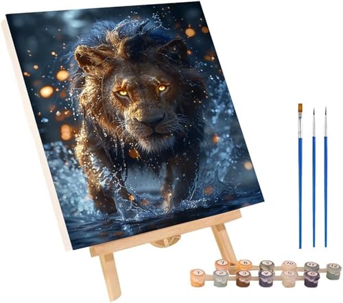 LöWe Malen Nach Zahlen Erwachsene mit Rahmen, Malen Nach Zahlen Tier, DIY Set Erwachsene, Paint by Numbers Set mit Pinseln und Acrylfarben, Deko Wohnzimmer, Geschenke für Frauen 70x95cm 3-4367 LöWe Malen Nach Zahlen Erwachsene mit Rahmen, Malen Nach Zahlen Tier, DIY Set Erwachsene, Paint by Numbers Set mit Pinseln und Acrylfarben, Deko Wohnzimmer, Geschenke für Frauen 70x95cm 3-4367 von KUEGDUNG