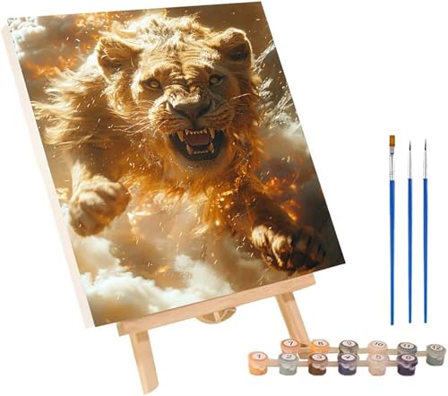 LöWe Malen Nach Zahlen Erwachsene mit Rahmen, Malen Nach Zahlen Tier, DIY Set Erwachsene, Paint by Numbers Set mit Pinseln und Acrylfarben, Deko Wohnzimmer, Geschenke für Frauen 70x95cm N-8992 LöWe Malen Nach Zahlen Erwachsene mit Rahmen, Malen Nach Zahlen Tier, DIY Set Erwachsene, Paint by Numbers Set mit Pinseln und Acrylfarben, Deko Wohnzimmer, Geschenke für Frauen 70x95cm N-8992 von KUEGDUNG